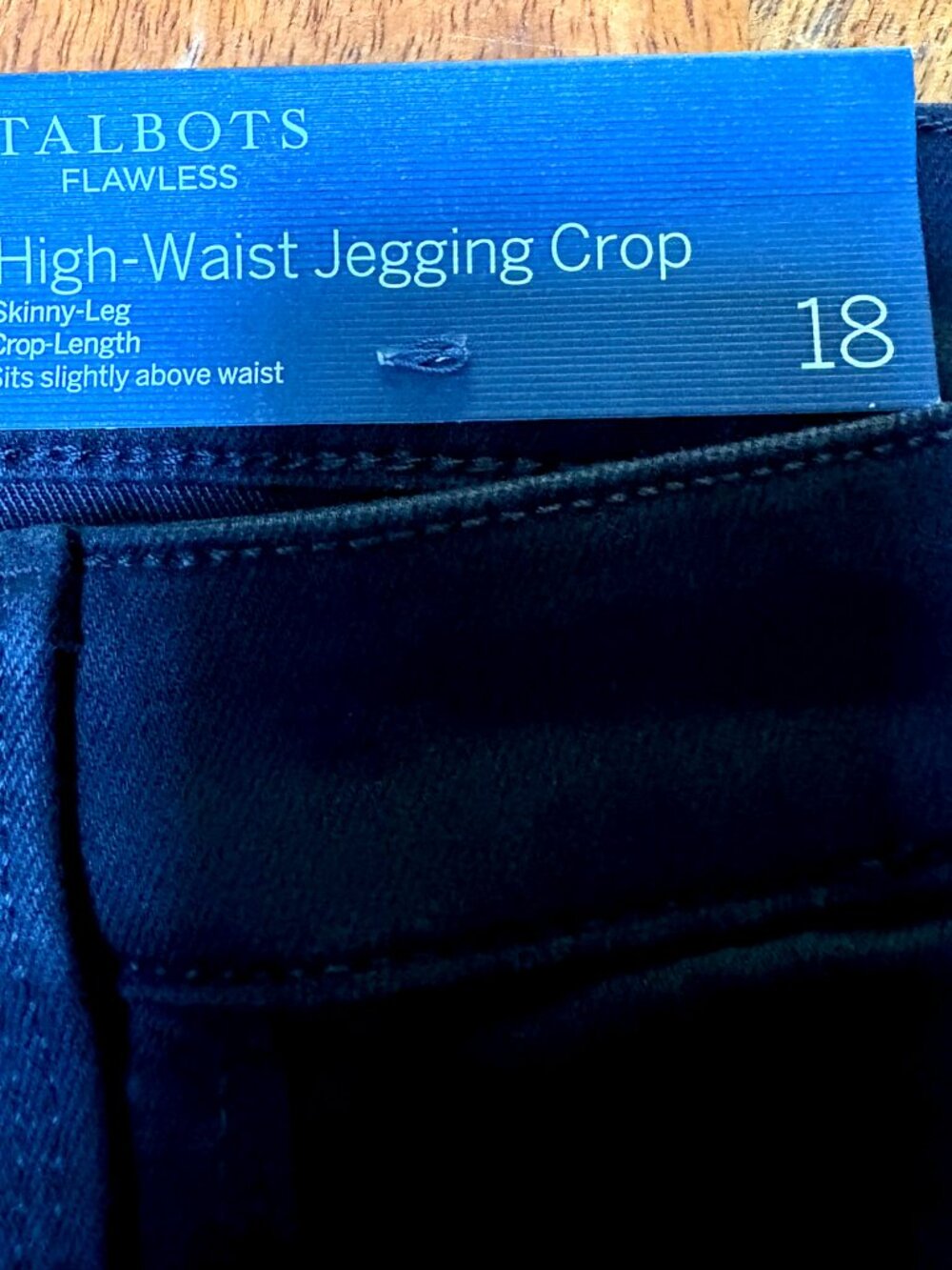 NWT Talbots Flawless High Rise Jegging Crop Black Size 18